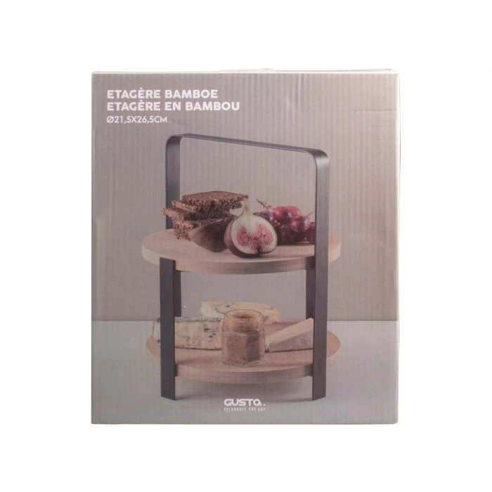 Gusta Etagere / Serveertoren - Bamboe - 27 Cm - 2-laags 4 Gusta Etagere / Serveertoren - Bamboe - 27 Cm - 2-laags - Afbeelding 2