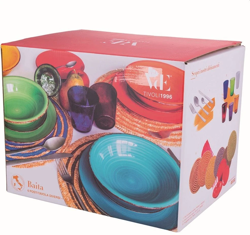 Villa D'Este Serviesset Baita - Colori Caldi - 18-delig / 6 Personen 9 Villa D'Este Serviesset Baita - Colori Caldi - 18-delig / 6 Personen - Afbeelding 7