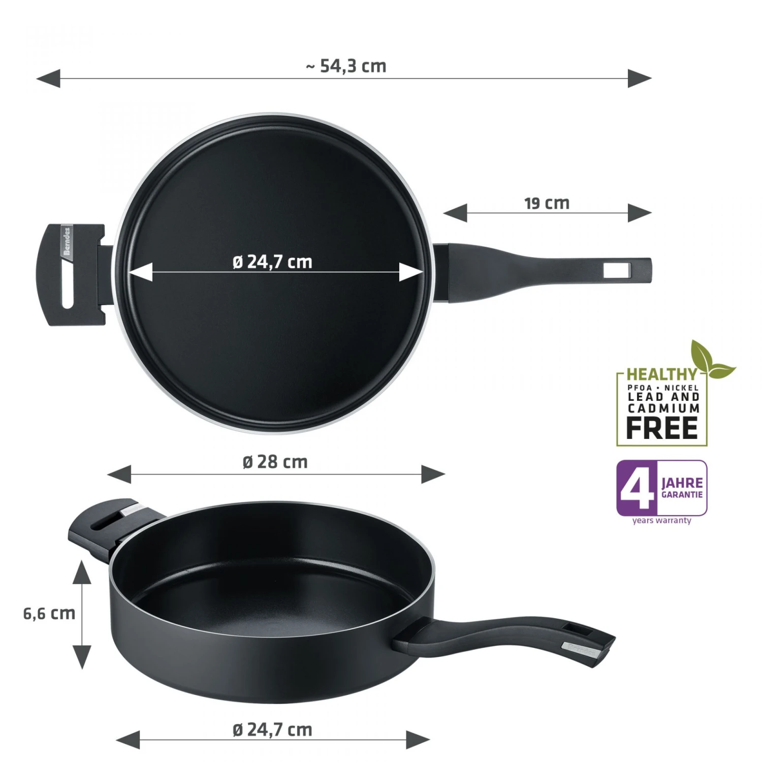 Berndes Hapjespan B.Green - ø 28 Cm / 3.5 Liter - Standaard Anti-aanbaklaag 6 Berndes Hapjespan B.Green - ø 28 Cm / 3.5 Liter - Standaard Anti-aanbaklaag - Afbeelding 4