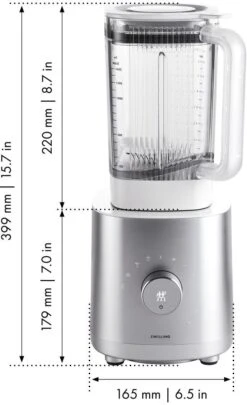 Zwilling Blender Enfinigy - 1.4 Liter - 1200 W - Zilver/Wit -Keukengerei Winkel 53002 000 0 10