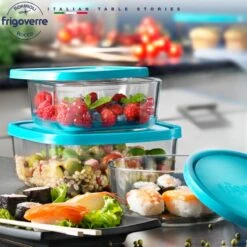 Bormioli Rocco Vershoudbakje Frigoverre - Glas - Blauw 22 X 22 X 8 Cm / 3.3 Liter -Keukengerei Winkel 7751 2