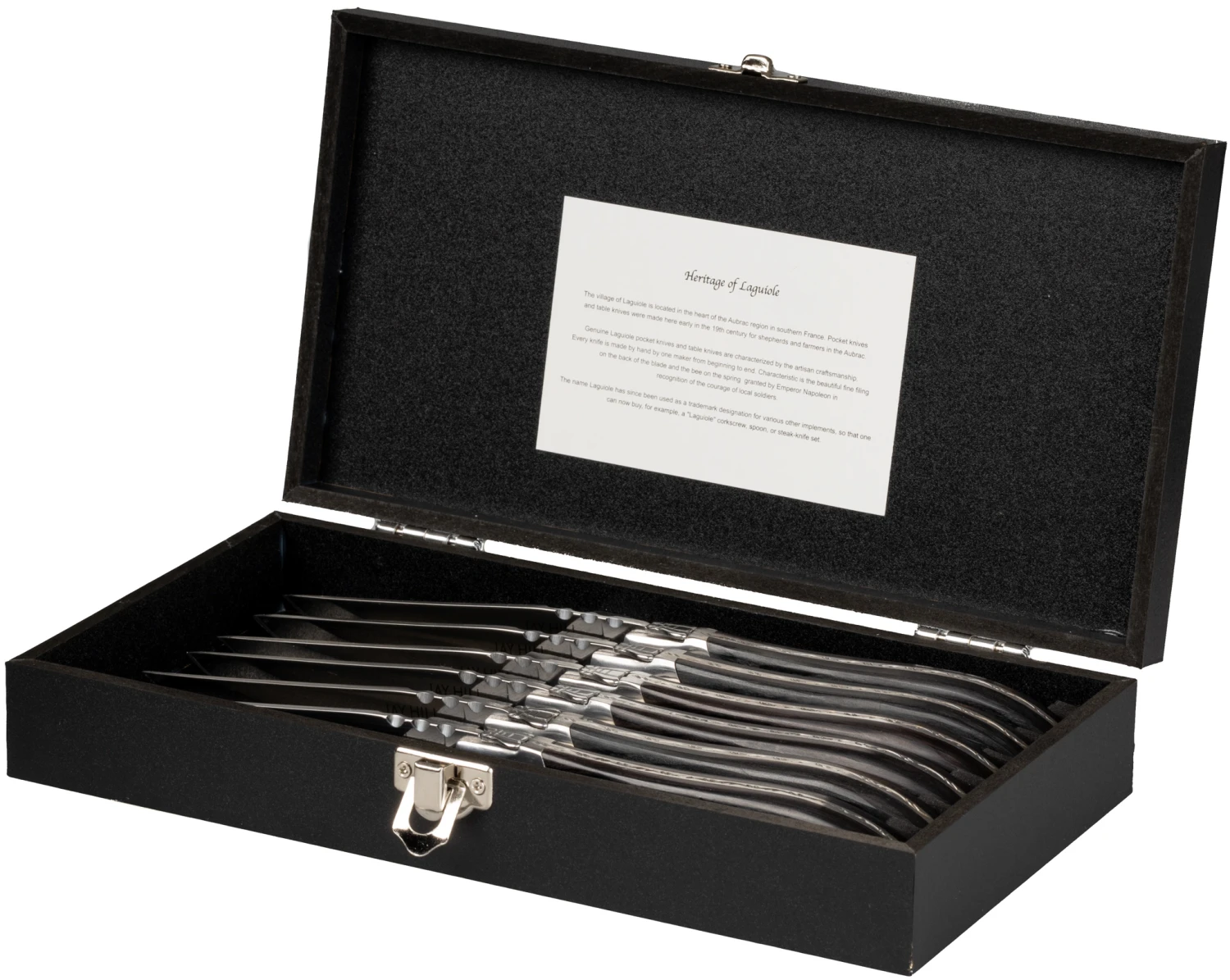 Jay Hill Steakmessen Laguiole - Zwart - 6 Stuks 6 Jay Hill Steakmessen Laguiole - Zwart - 6 Stuks - Afbeelding 4