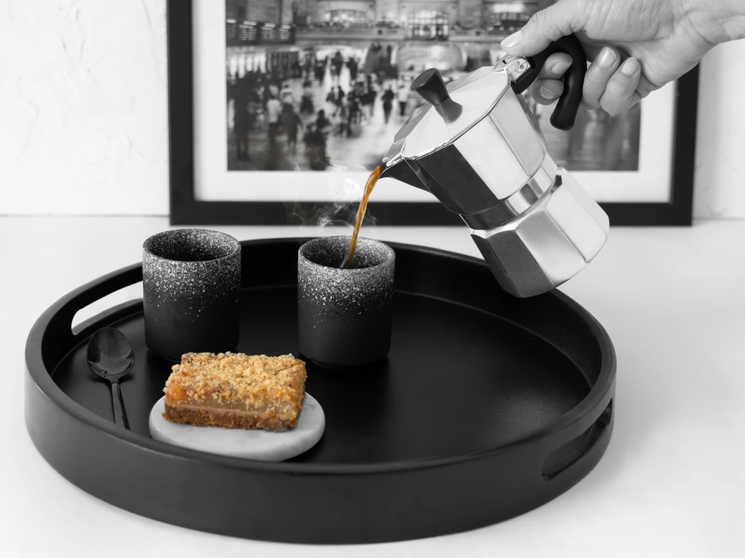 Jay Hill Dienblad Acacia Zwart ø 35 Cm 4 Jay Hill Dienblad Acacia Zwart ø 35 Cm - Afbeelding 2