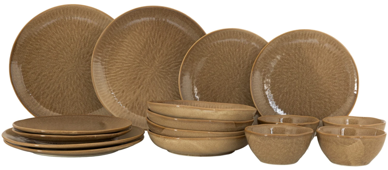 Jay Hill Serviesset Alderney - 16-delig / 4 Personen - Bruin/Geel 3 Jay Hill Serviesset Alderney - 16-delig / 4 Personen - Bruin/Geel
