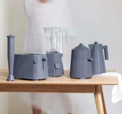 Alessi Staafmixer Set Plissé - Grijs - Michele De Lucchi - MDL10S G -Keukengerei Winkel Alessi Plisse Grijs 8