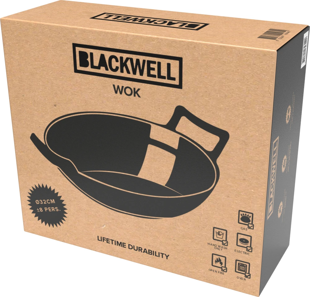 Blackwell Wokpan / Wadjan - Gietijzer - ø 32 Cm - Zonder Anti-aanbaklaag 9 Blackwell Wokpan / Wadjan - Gietijzer - ø 32 Cm - Zonder Anti-aanbaklaag - Afbeelding 7