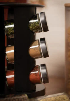 Blackwell Kruidenrek / Kruidencarrousel - Inclusief 12 Kruidenpotjes - Zwart -Keukengerei Winkel COOK4394