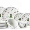 Studio Tavola Kerstservies - Porselein - Rood - 18-delig / 6 Personen -Keukengerei Winkel HIT Kerstservies Rood 01 1