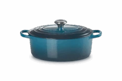 Le Creuset Braadpan Signature - Ovaal - Deap Teal - ø 29 Cm / 4.7 Liter -Keukengerei Winkel LC 20210125 HL PS FS 21178296422430 001