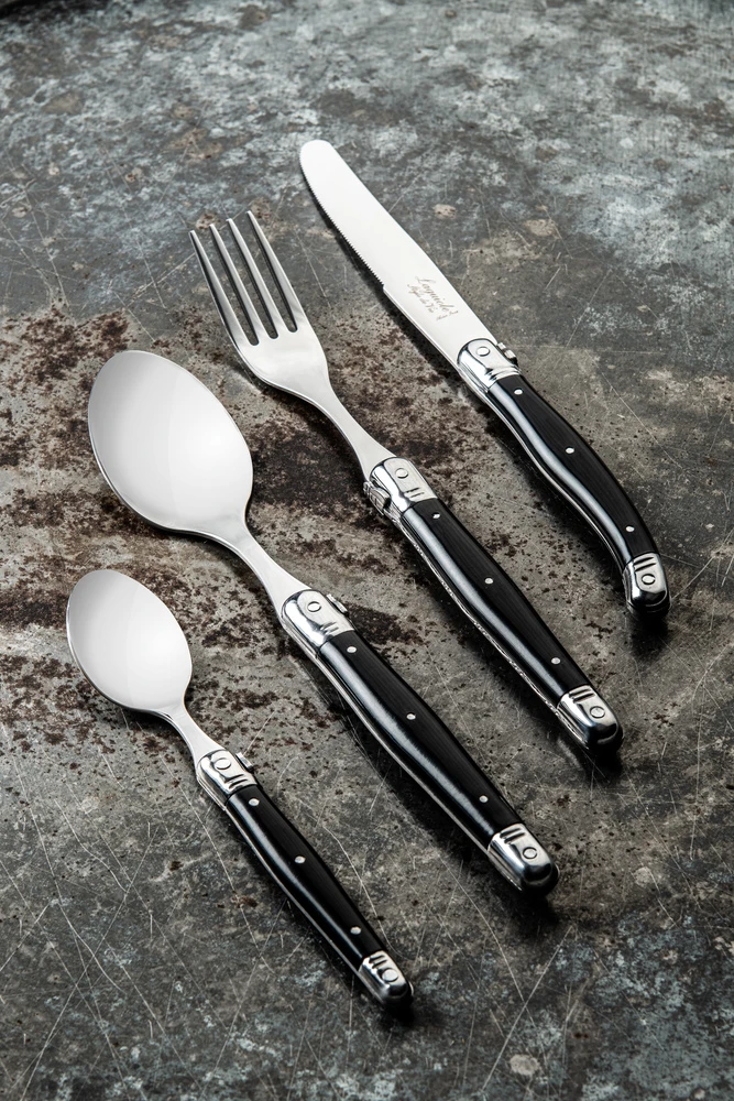 Laguiole Style De Vie Bestekset Premium Line - Zwart - 24 Delig / 6 Personen 5 Laguiole Style De Vie Bestekset Premium Line - Zwart - 24 Delig / 6 Personen - Afbeelding 3