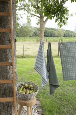 Walra Keukendoeken Set Cubes Uni, Stripes & Blocks Legergroen 50 X 70 Cm - 3 Stuks -Keukengerei Winkel WALRA TT DRYWITH SET 50X70 ARMYGREEN SF