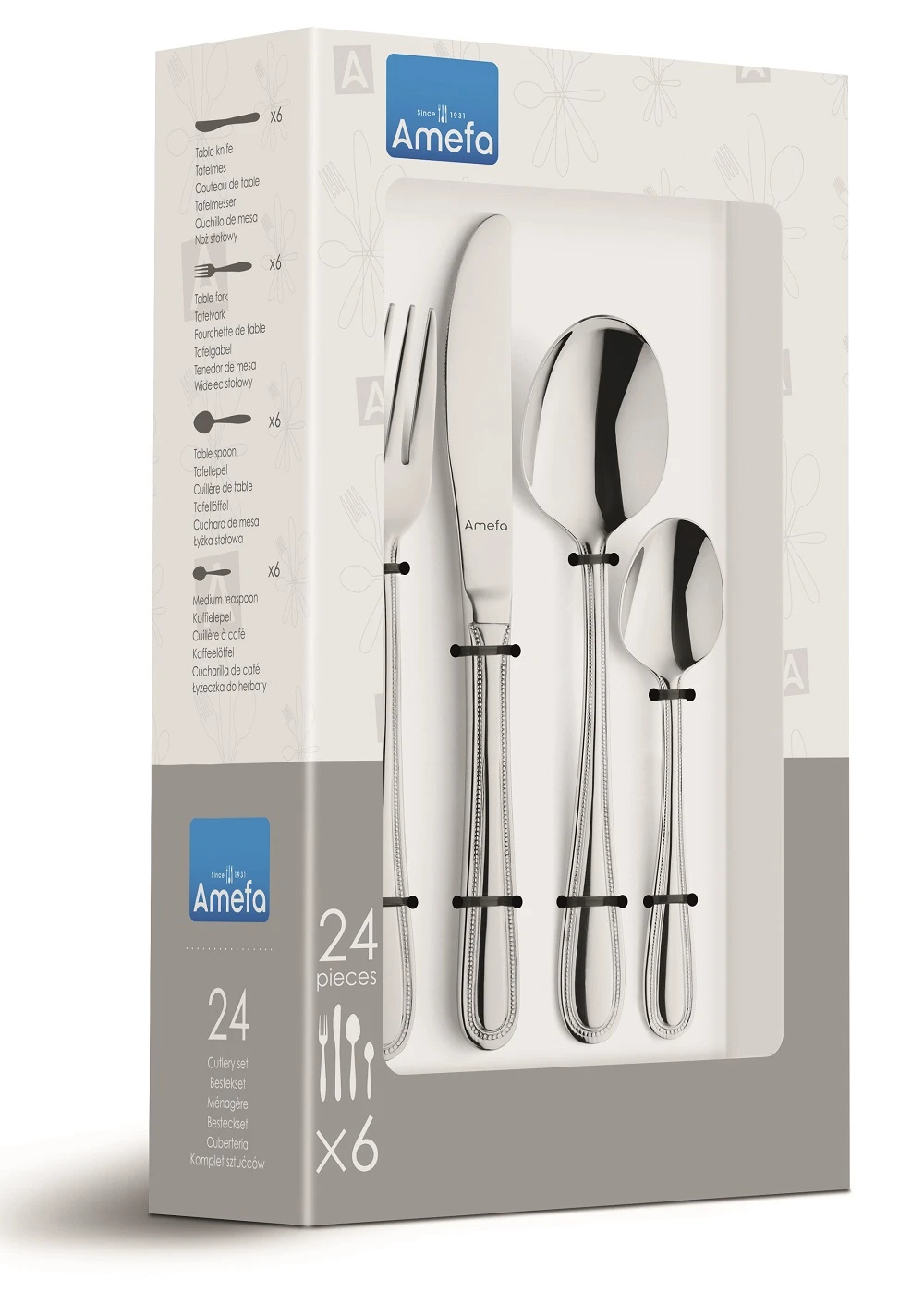 Amefa Bestekset Bologna - 24-delig / 6 Personen 5 Amefa Bestekset Bologna - 24-delig / 6 Personen - Afbeelding 3