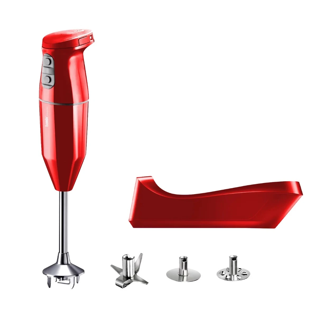 Bamix Draadloze Staafmixer / Keukenmachine - 3 Snelheden - Cordless Plus Rood 3 Bamix Draadloze Staafmixer / Keukenmachine - 3 Snelheden - Cordless Plus Rood