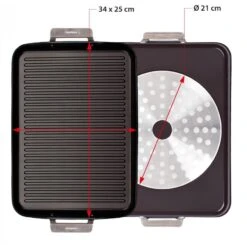 Valira Grillpan Aire Met Handgrepen - 34 X 25 Cm - Standaard Anti-aanbaklaag -Keukengerei Winkel ceramic grill pan aire.jpg3
