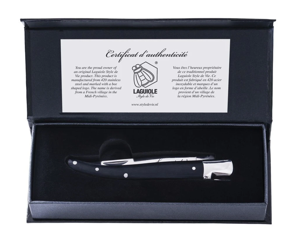 Laguiole Style De Vie Zakmes Zwart Ebbenhout 4 Laguiole Style De Vie Zakmes Zwart Ebbenhout - Afbeelding 2